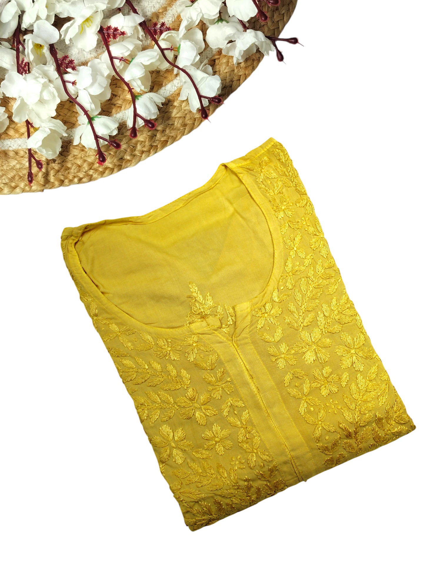 HUDA MUSTARD DUAL SHADE MODAL LONG KURTA