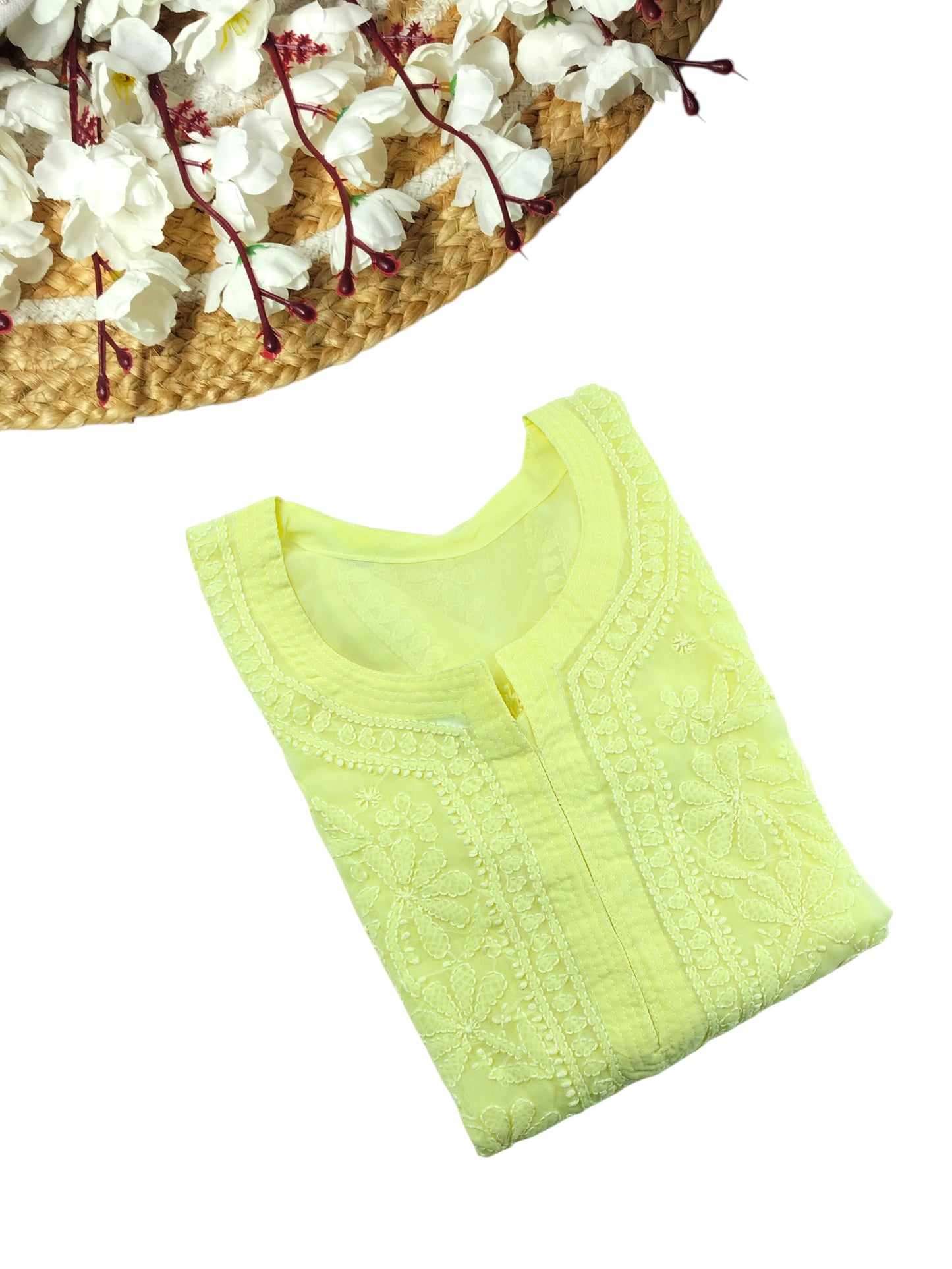 LAYLA YELLOW GEORGETTE LONG KURTA