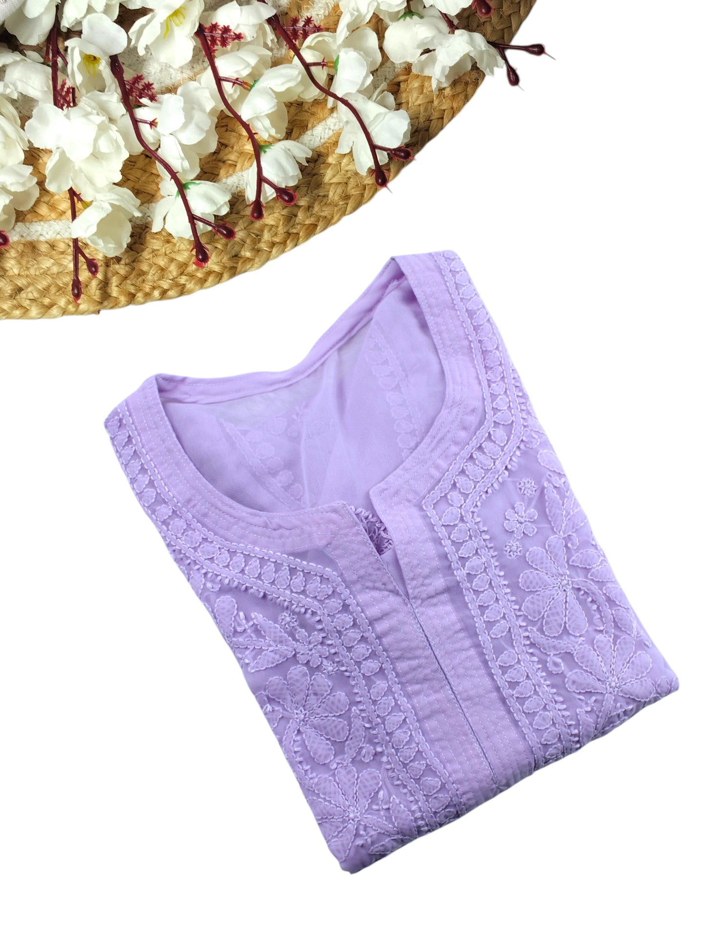 LAYLA LAVENDER GEORGETTE LONG KURTA