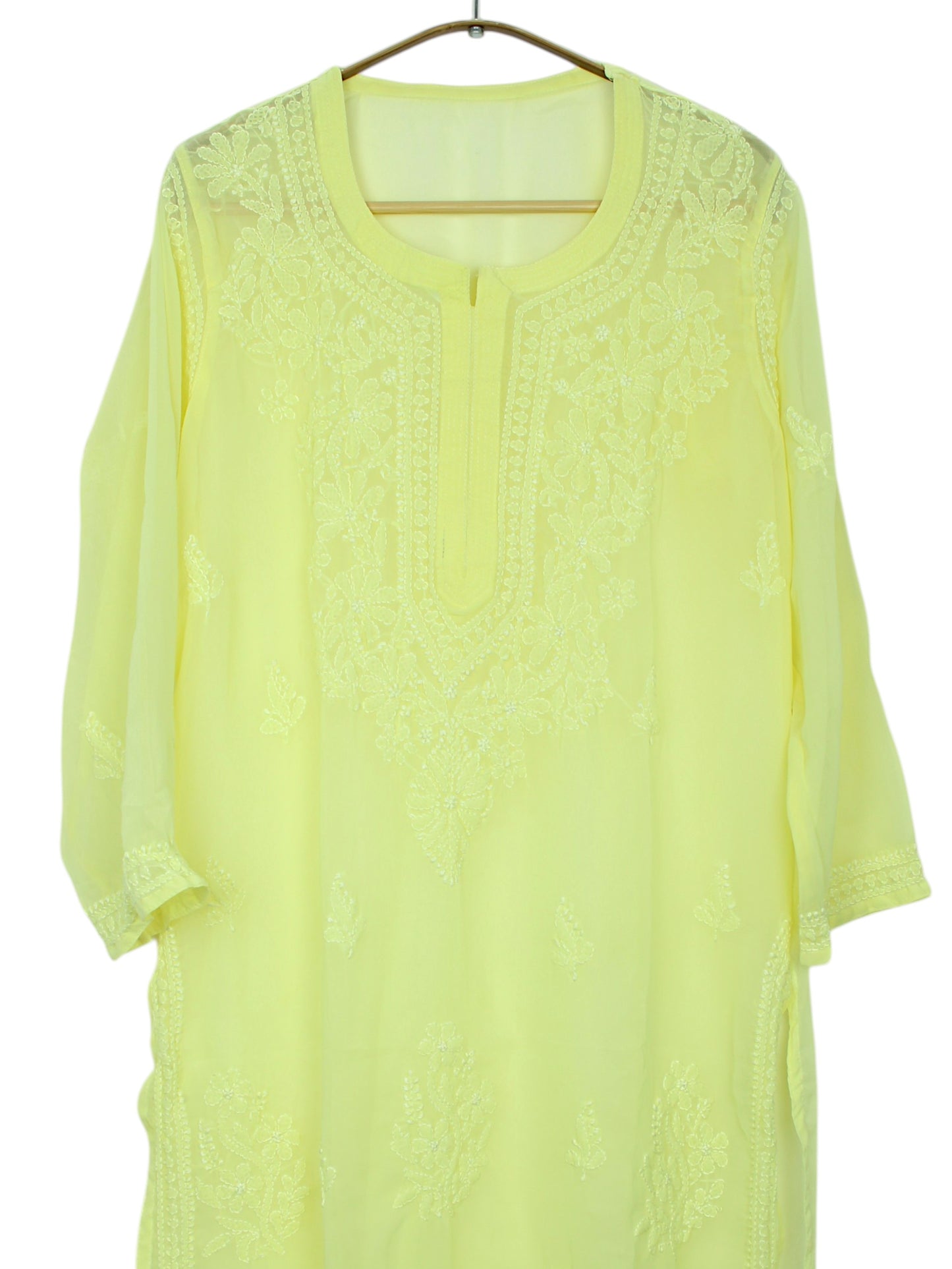 LAYLA YELLOW GEORGETTE LONG KURTA
