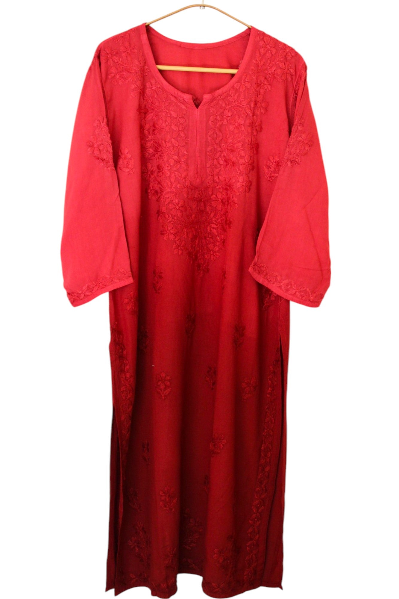 MAROON DUAL SHADE RAYON KURTA PALAZZO SET