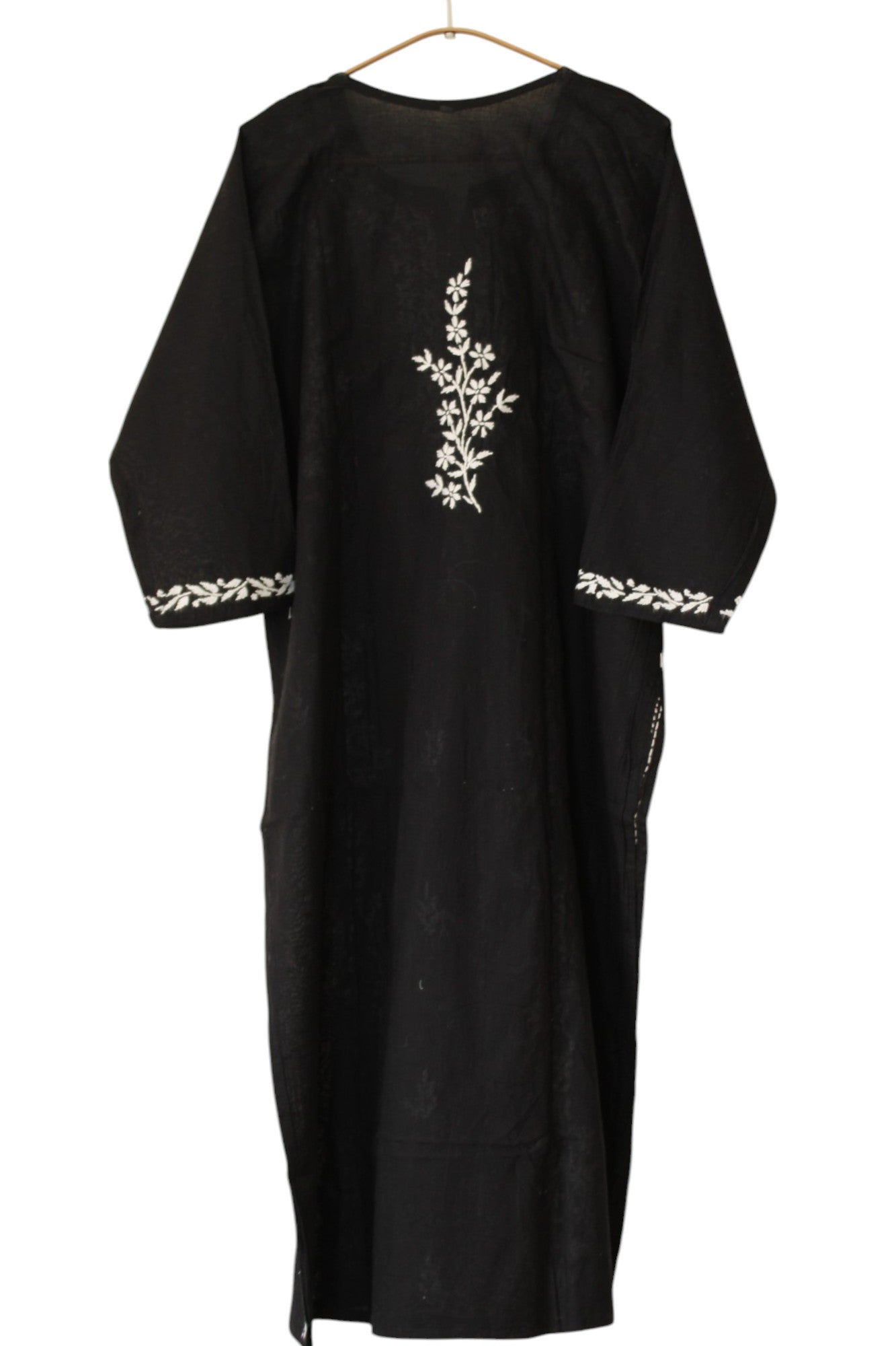 BLACK COTTON LONG KURTA
