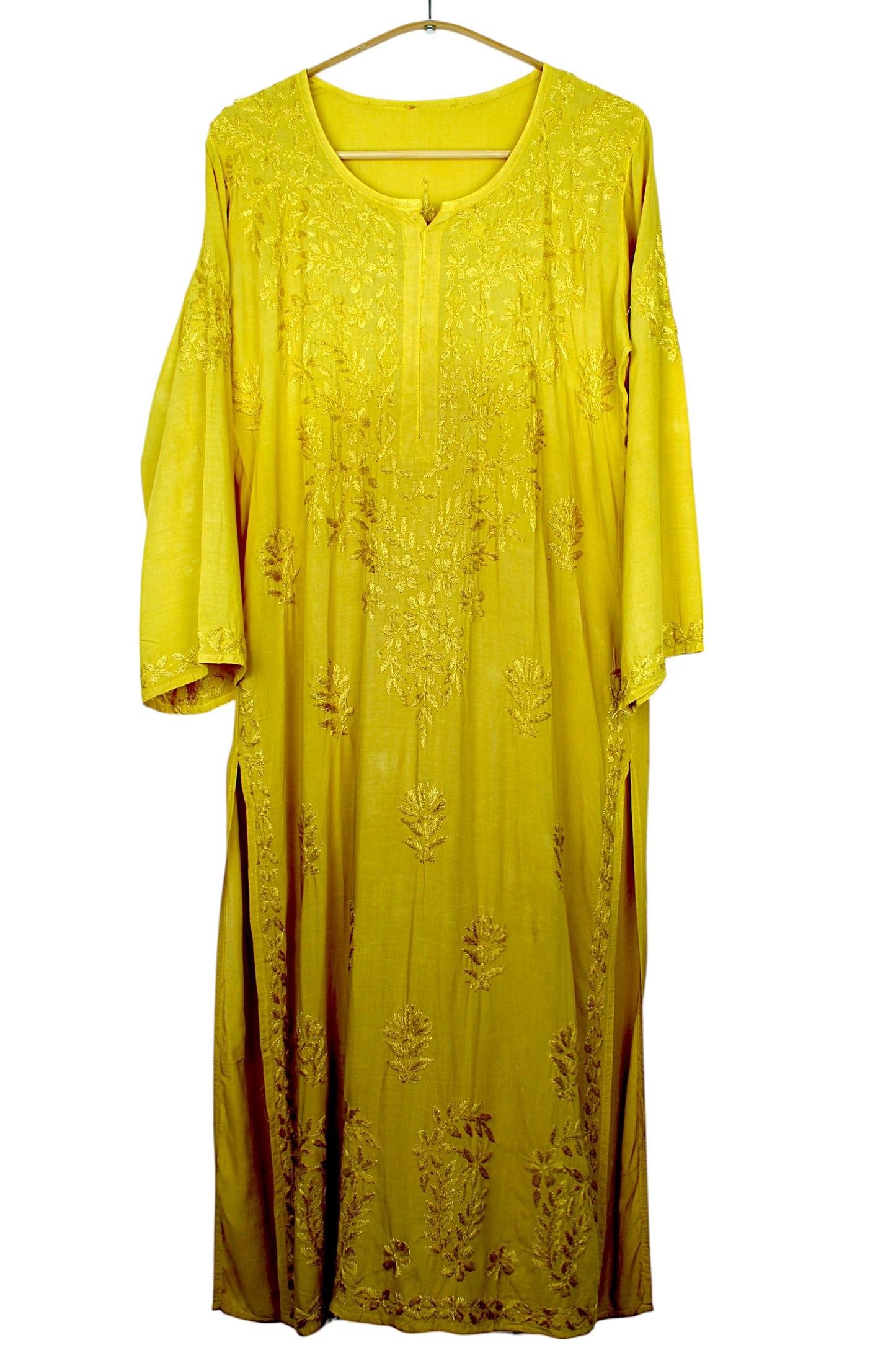HUDA MUSTARD DUAL SHADE MODAL LONG KURTA