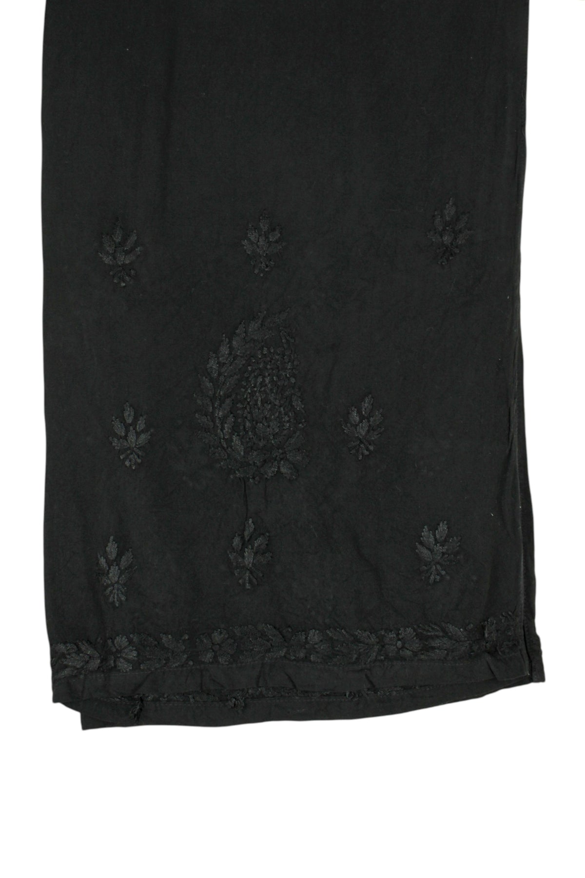 CHIKANKARI BLACK RAYON PALAZZO