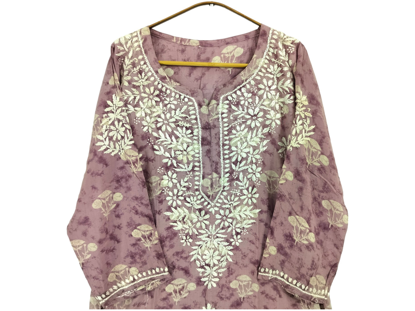 DUSTY MAUVE MODAL PRINTED LONG KURTA