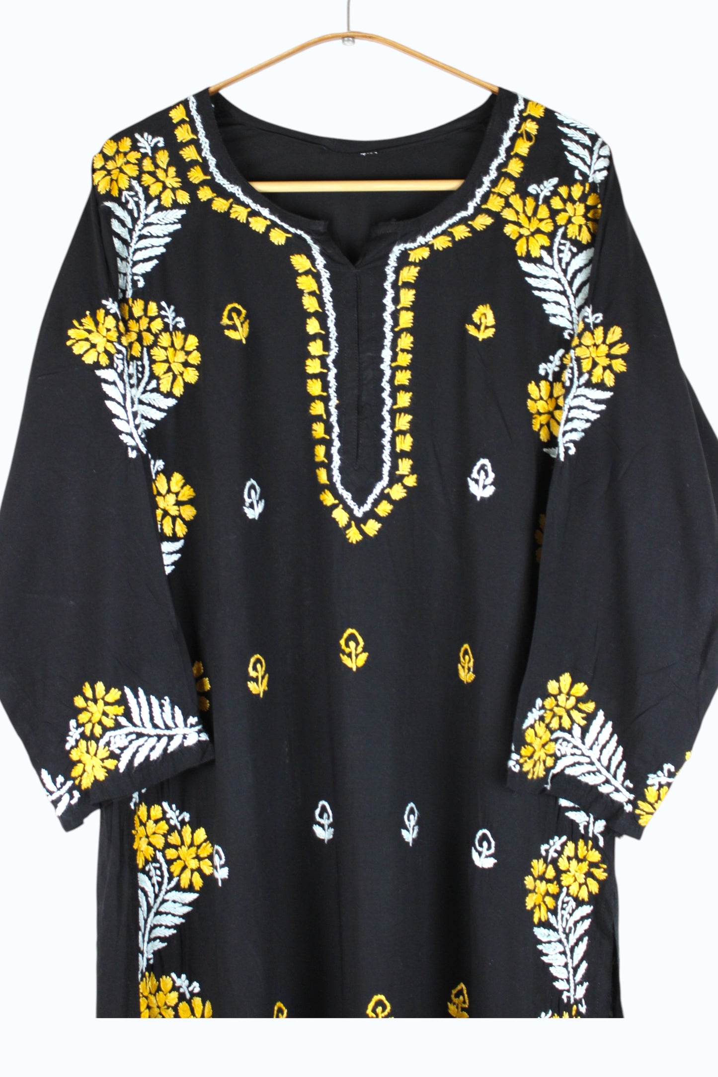 SAFIYA BLACK & YELLOW MODAL LONG KURTA