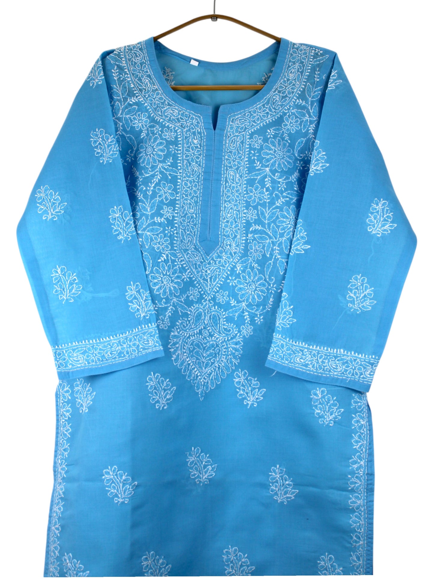 IRA POWDER BLUE VOILE COTTON LONG KURTA