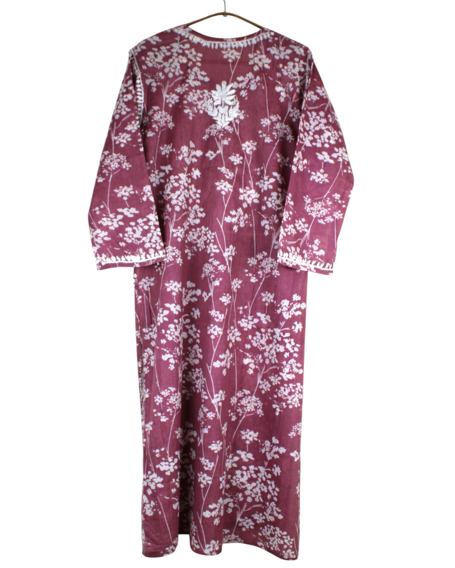 HUBA PLUM MULMUL PRINTED LONG KURTA