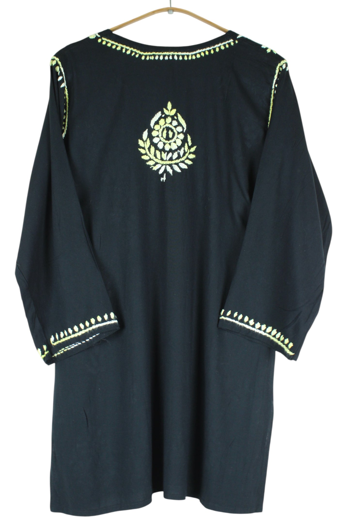 DIYA RAYON SHORT KURTA BLACK & YELLOW
