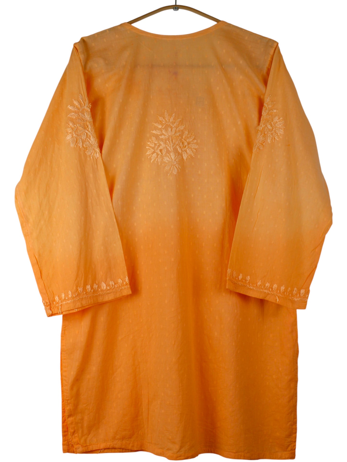 RUBINA ORANGE DOBBY COTTON OMBRE SHORT KURTA