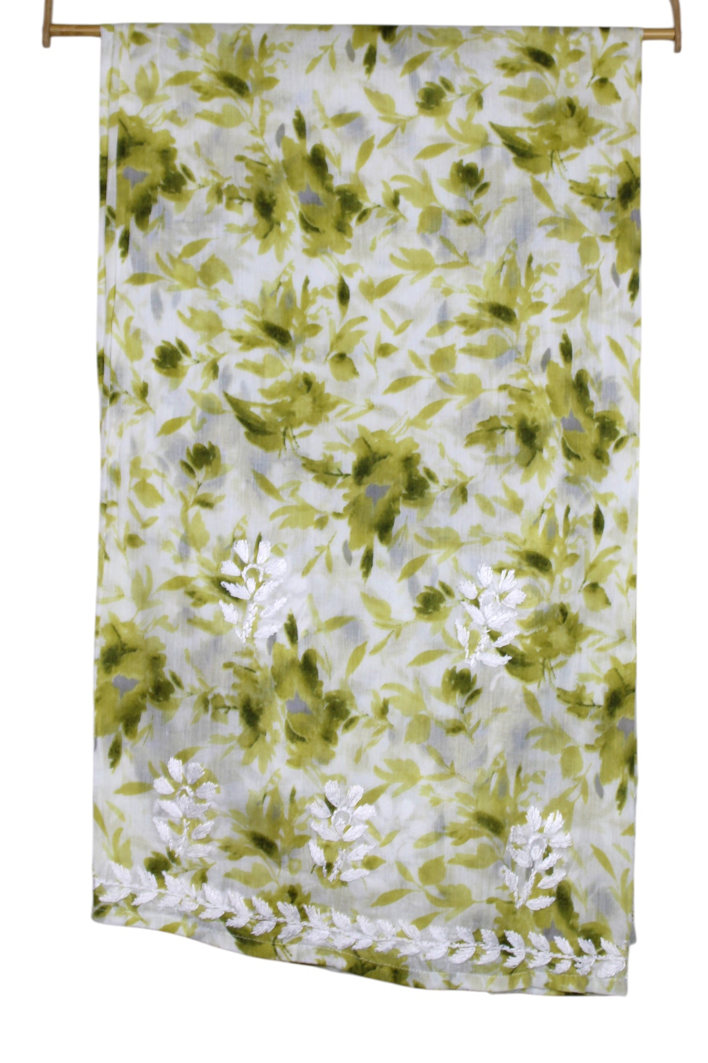 LAIBA OLIVE LONG MULMUL KURTA WITH PALAZZO SET