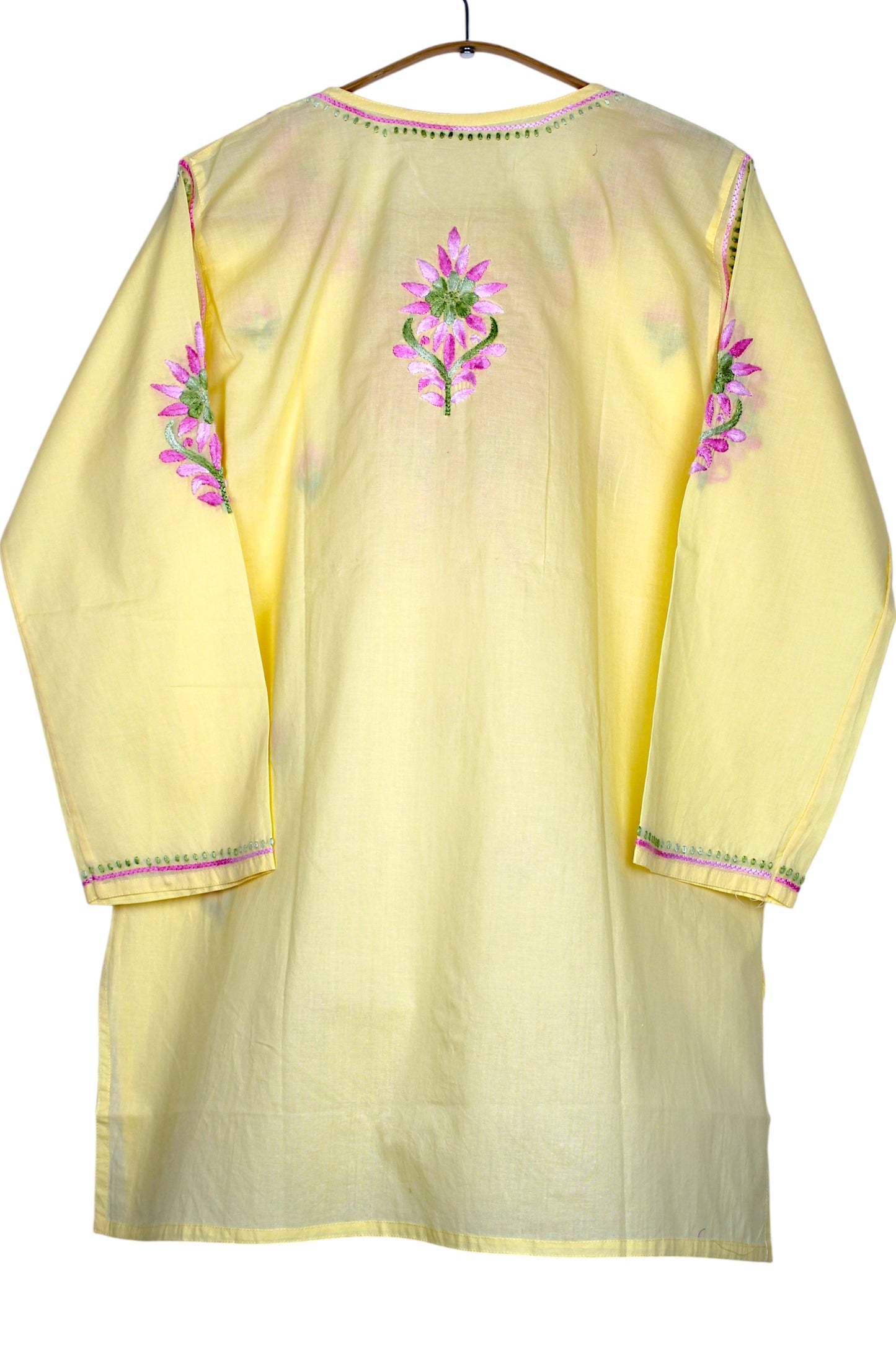 HANIA PREMIUM LIGHT YELLOW COTTON SHORT KURTA