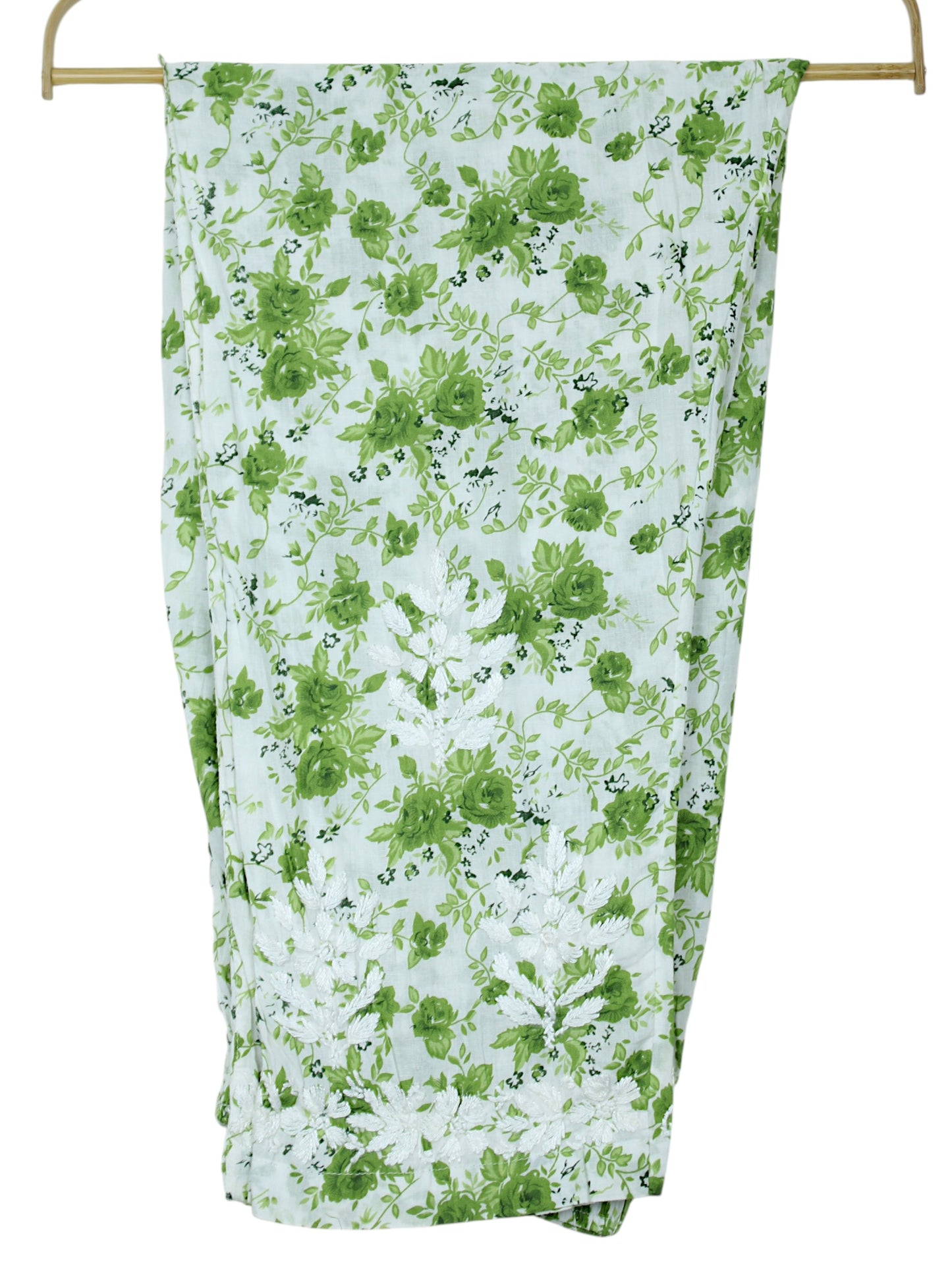 GULZAR GREEN LONG MULMUL KURTA WITH PANT SET