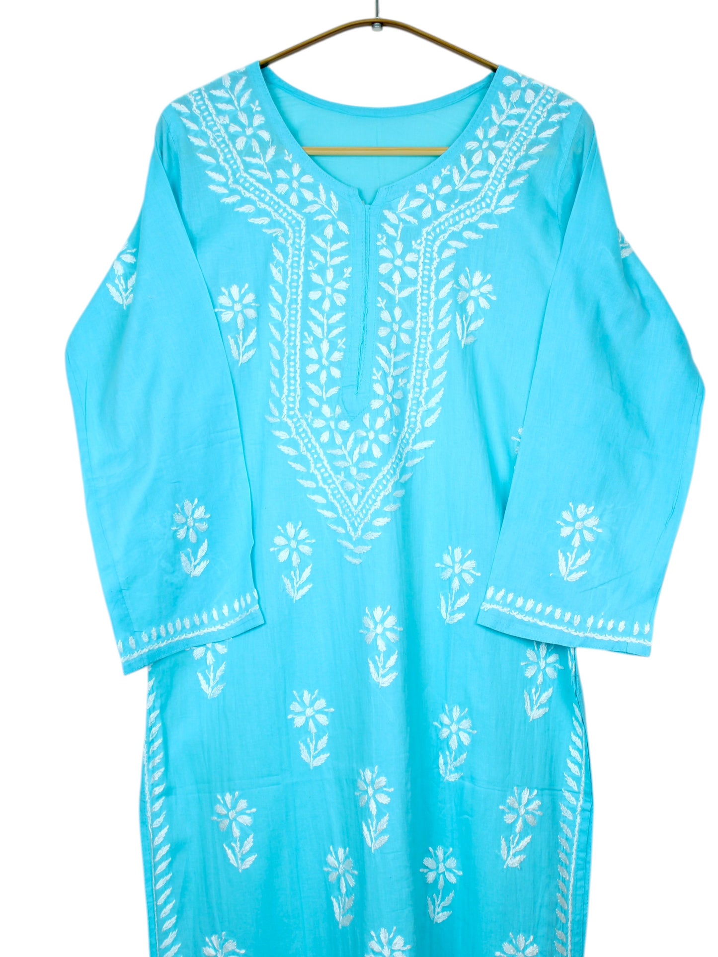 ZAINAB SKY BLUE COTTON LONG KURTA