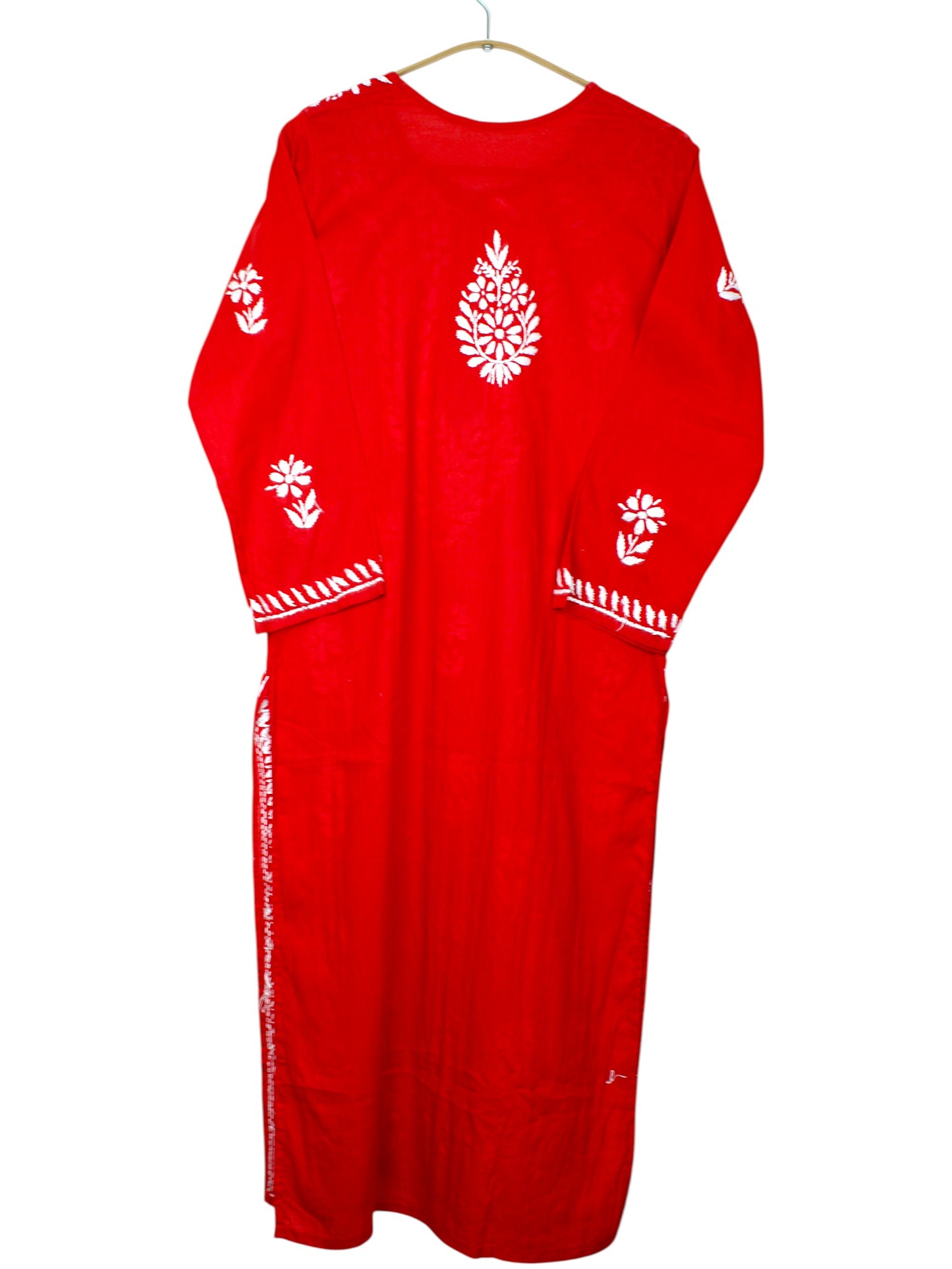 ZAINAB RED COTTON LONG KURTA