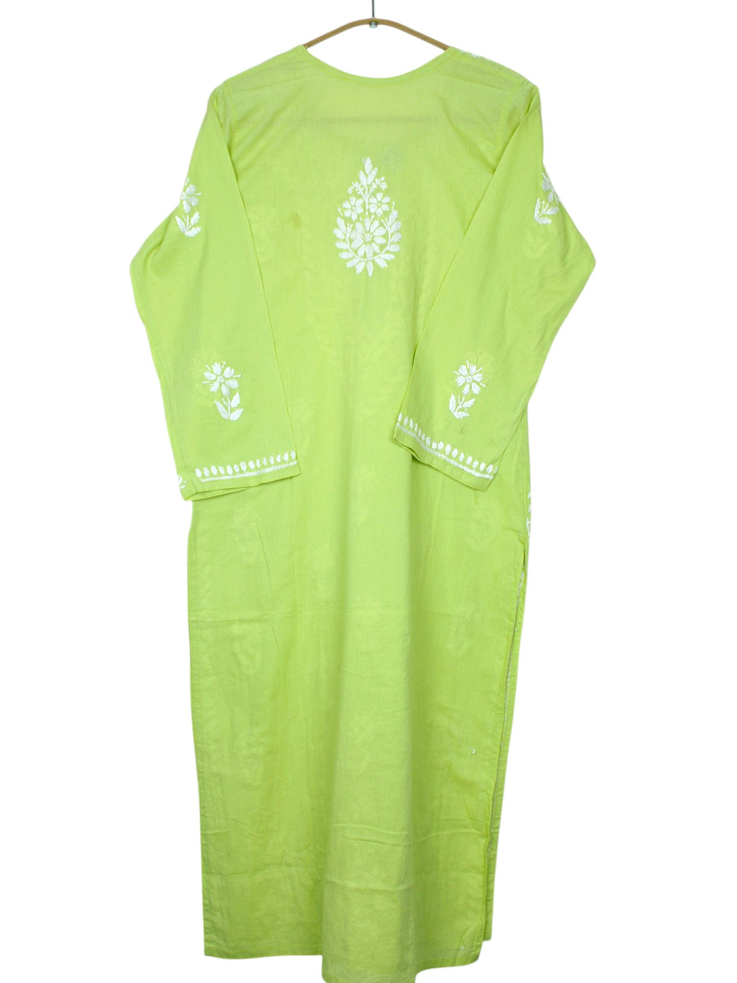 ZAINAB LIME GREEN COTTON LONG KURTA