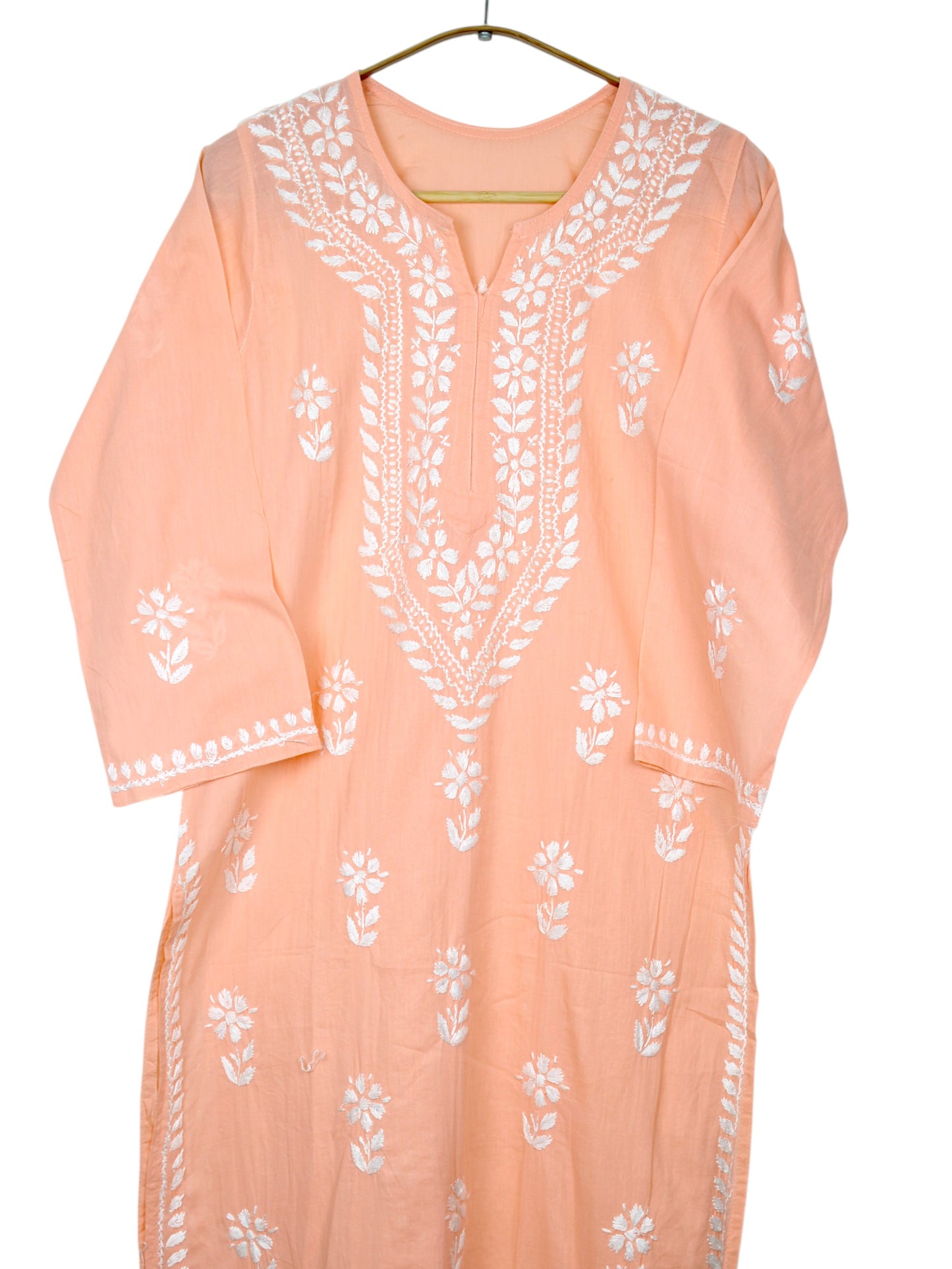 ZAINAB PEACH COTTON LONG KURTA