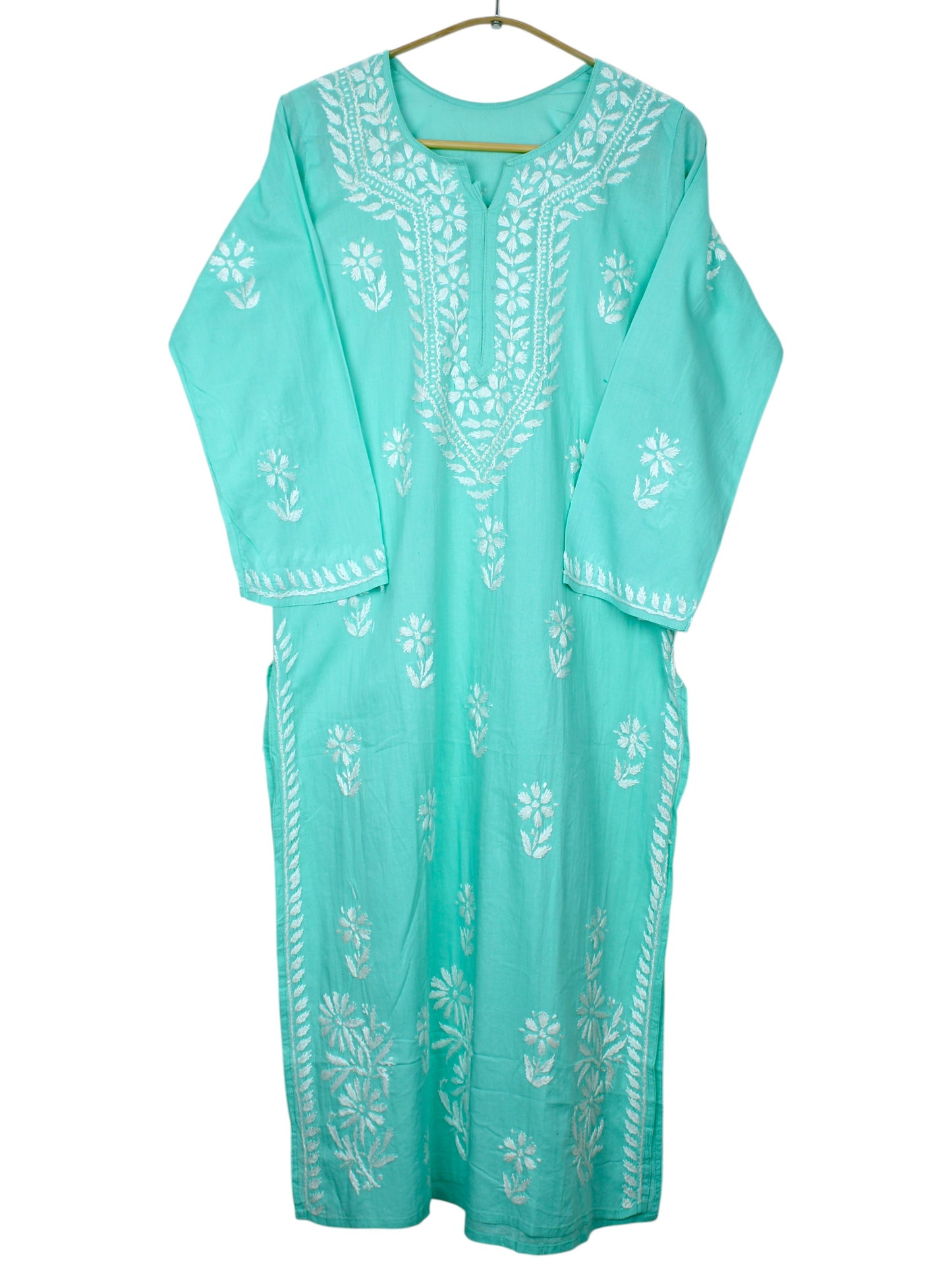 ZAINAB MINT GREEN COTTON LONG KURTA