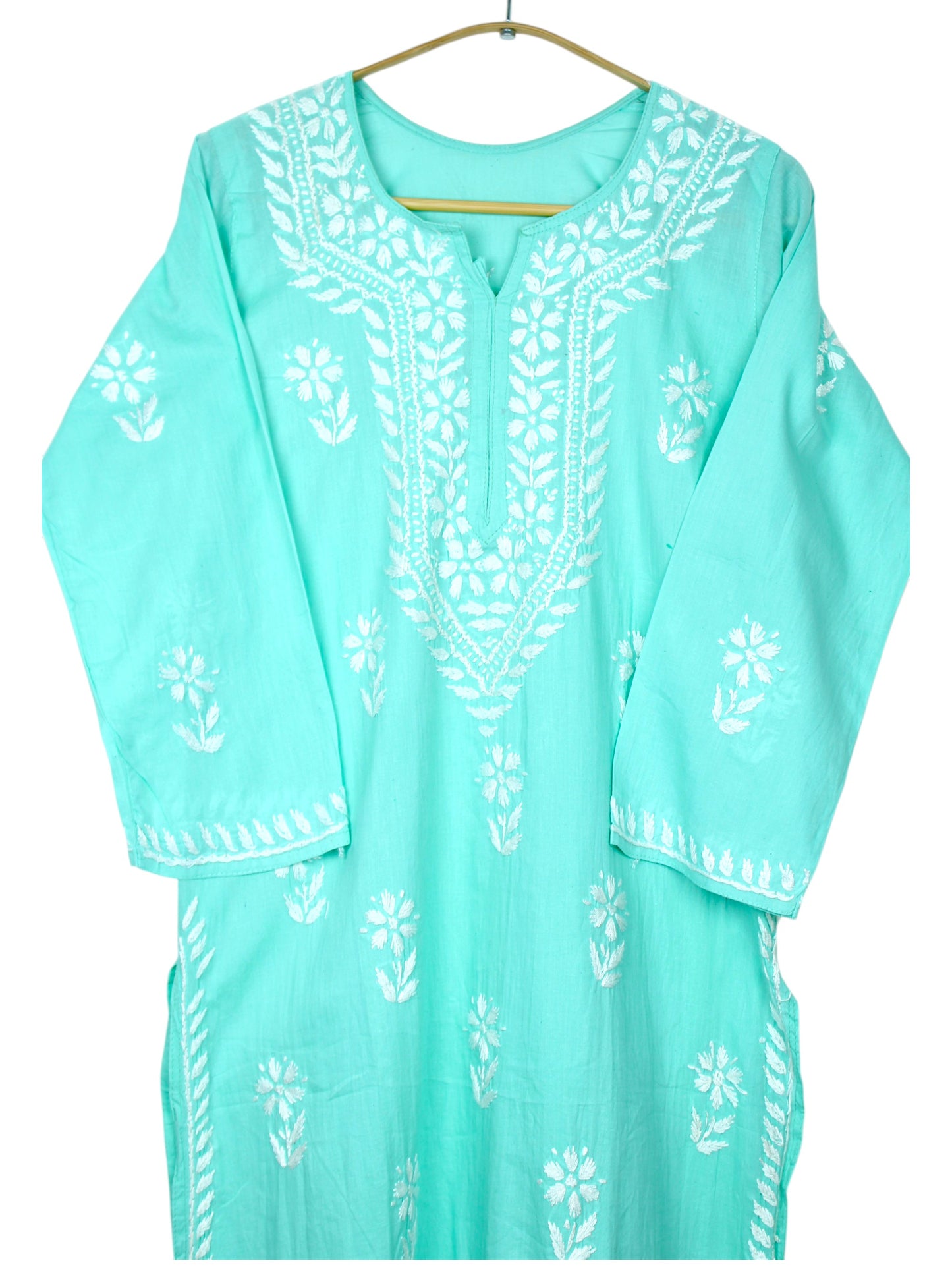 ZAINAB MINT GREEN COTTON LONG KURTA