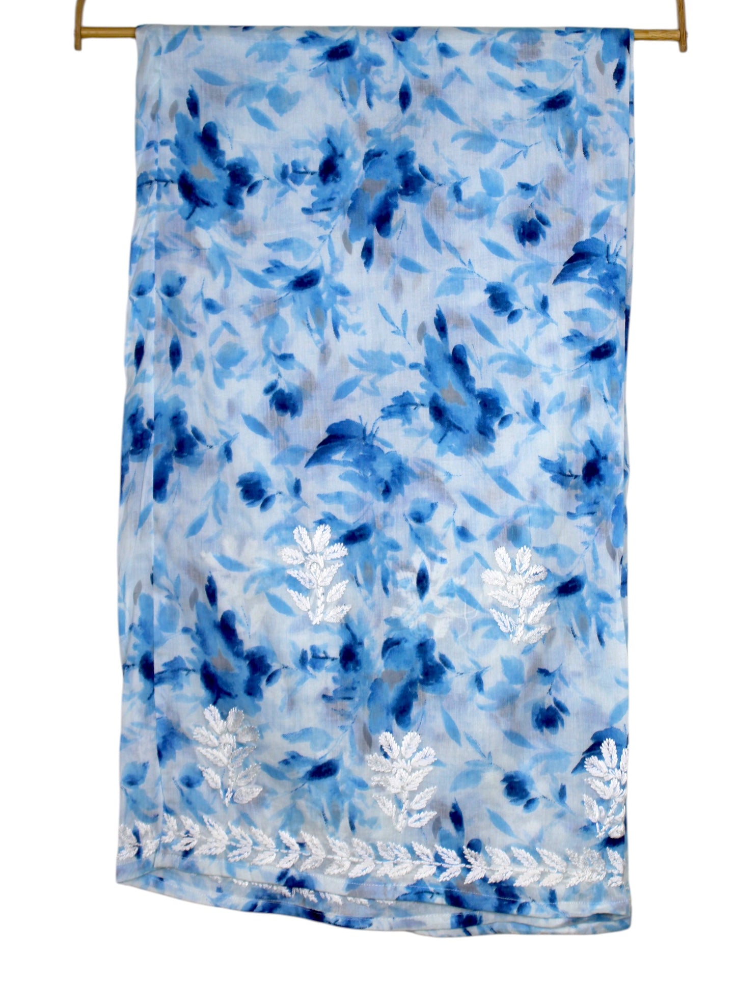 LAIBA ICE BLUE LONG MULMUL KURTA WITH PALAZZO SET