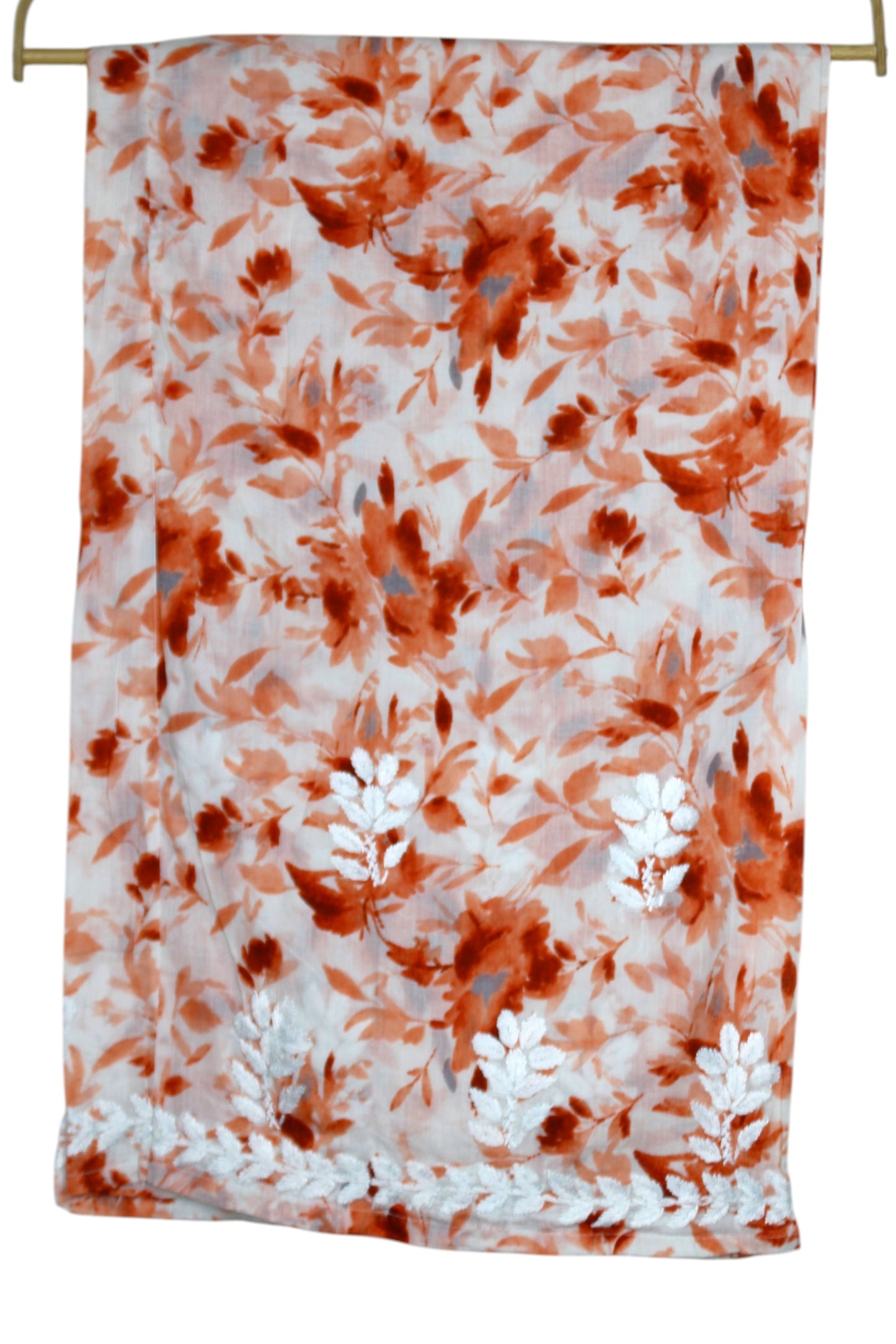 LAIBA ORANGE LONG MULMUL KURTA WITH PALAZZO SET