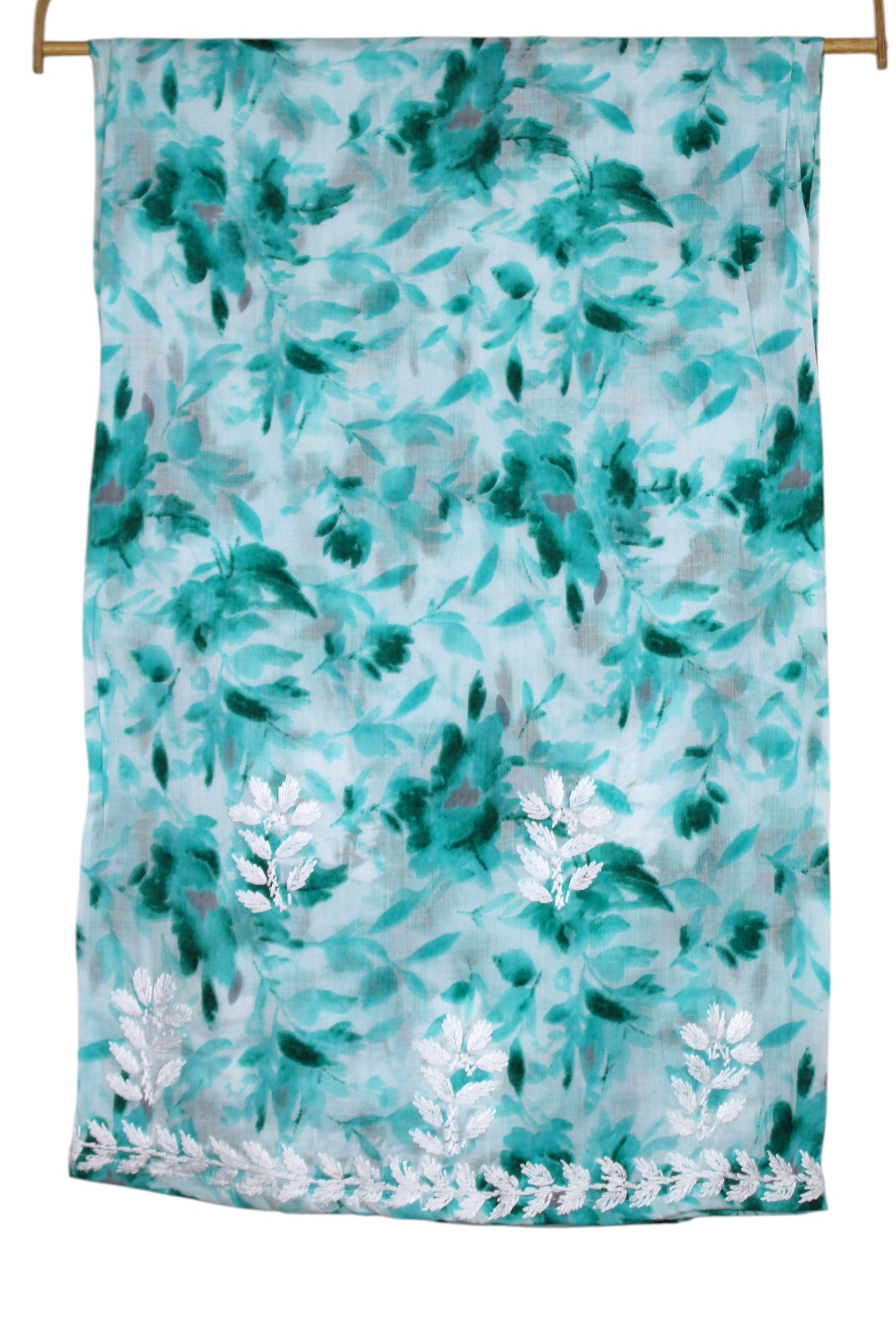 LAIBA GREEN LONG MULMUL KURTA WITH PALAZZO SET