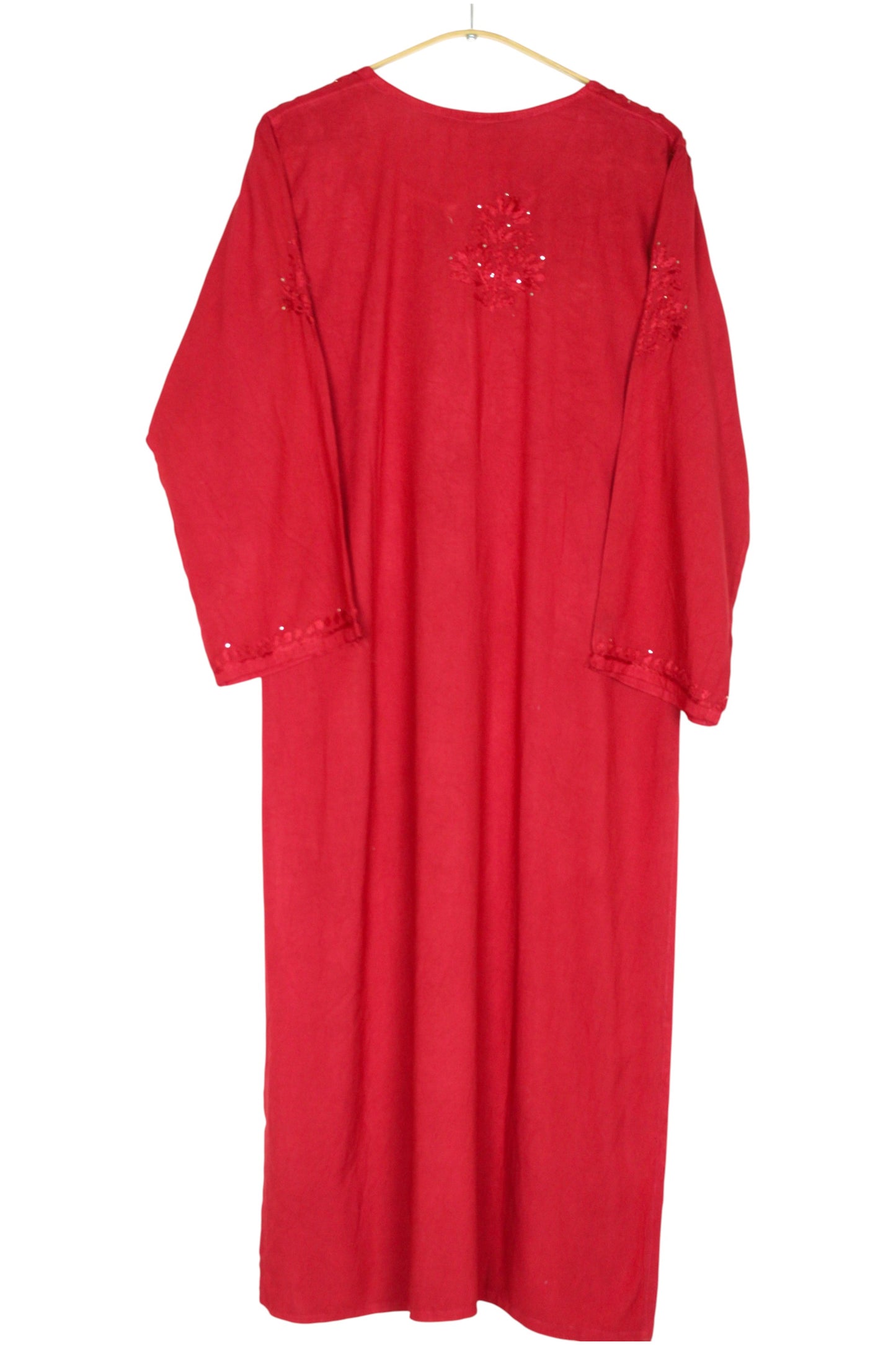 ELARA RUST BROWN RAYON LONG KURTA