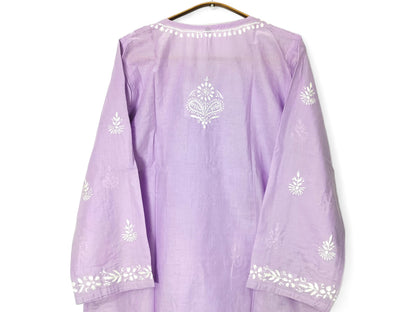 LAVENDER FINE SOFT COTTON LONG KURTA