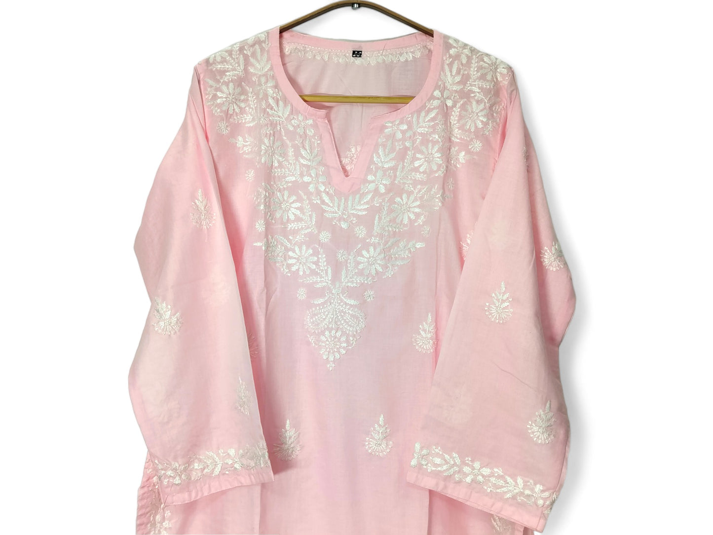 BABY PINK FINE SOFT COTTON LONG KURTA