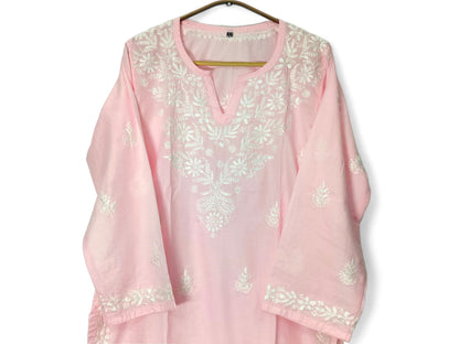 BABY PINK FINE SOFT COTTON LONG KURTA