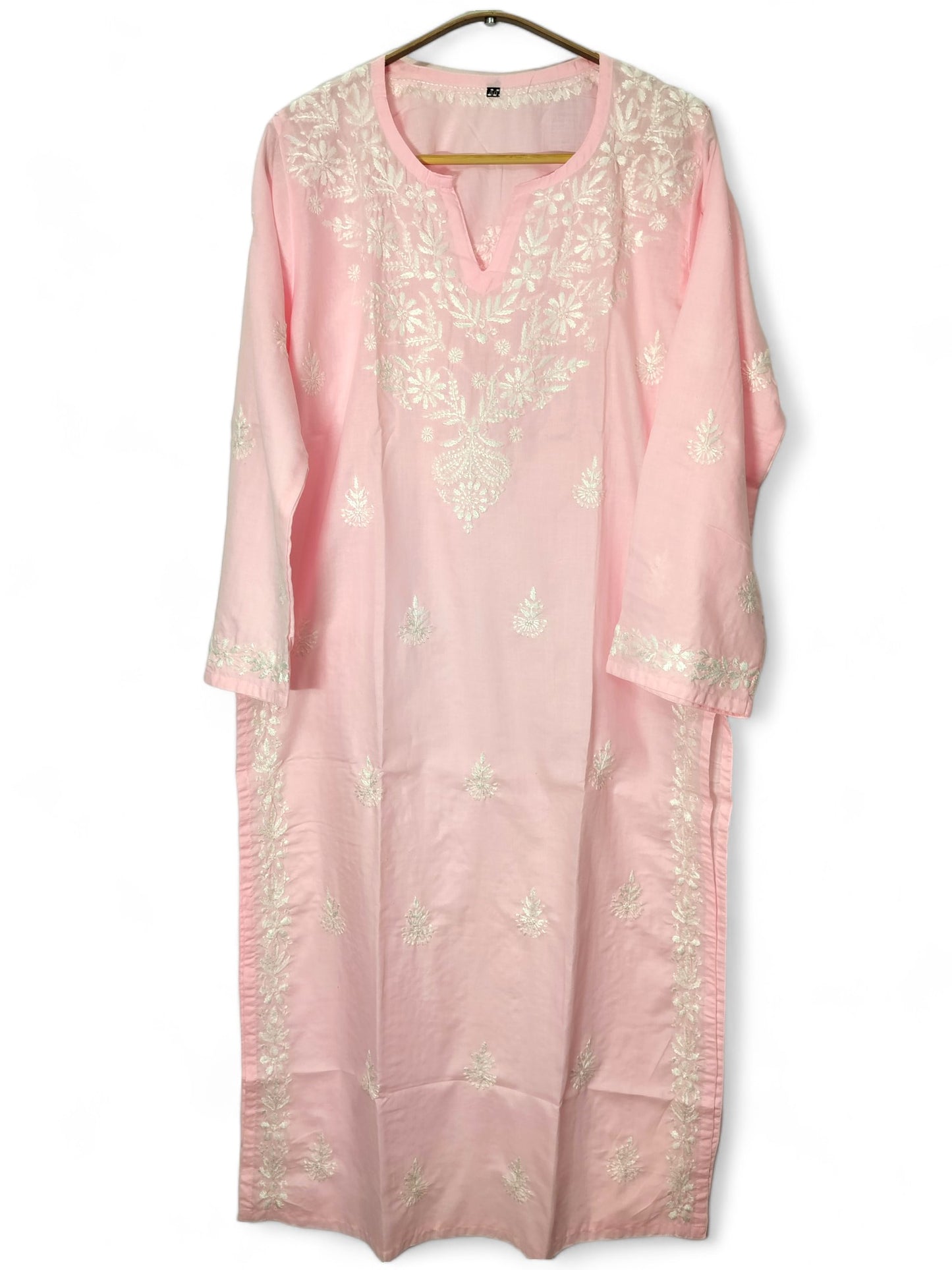 BABY PINK FINE SOFT COTTON LONG KURTA