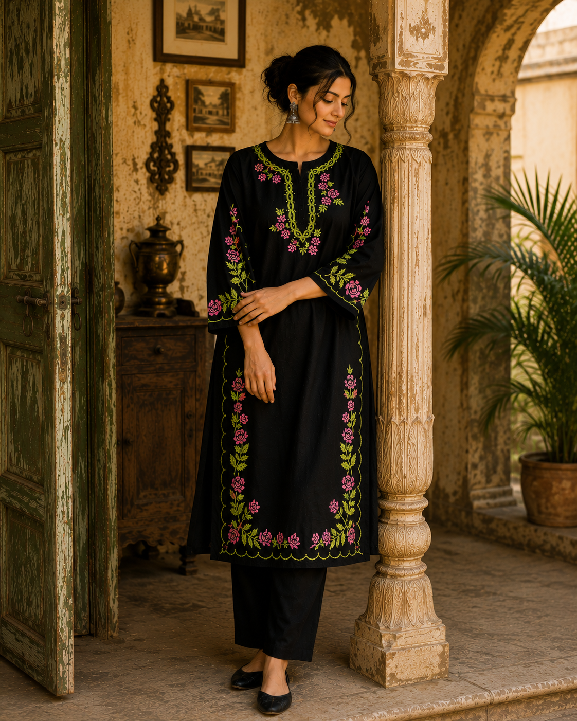 NAGMA BLACK MODAL LONG KURTA