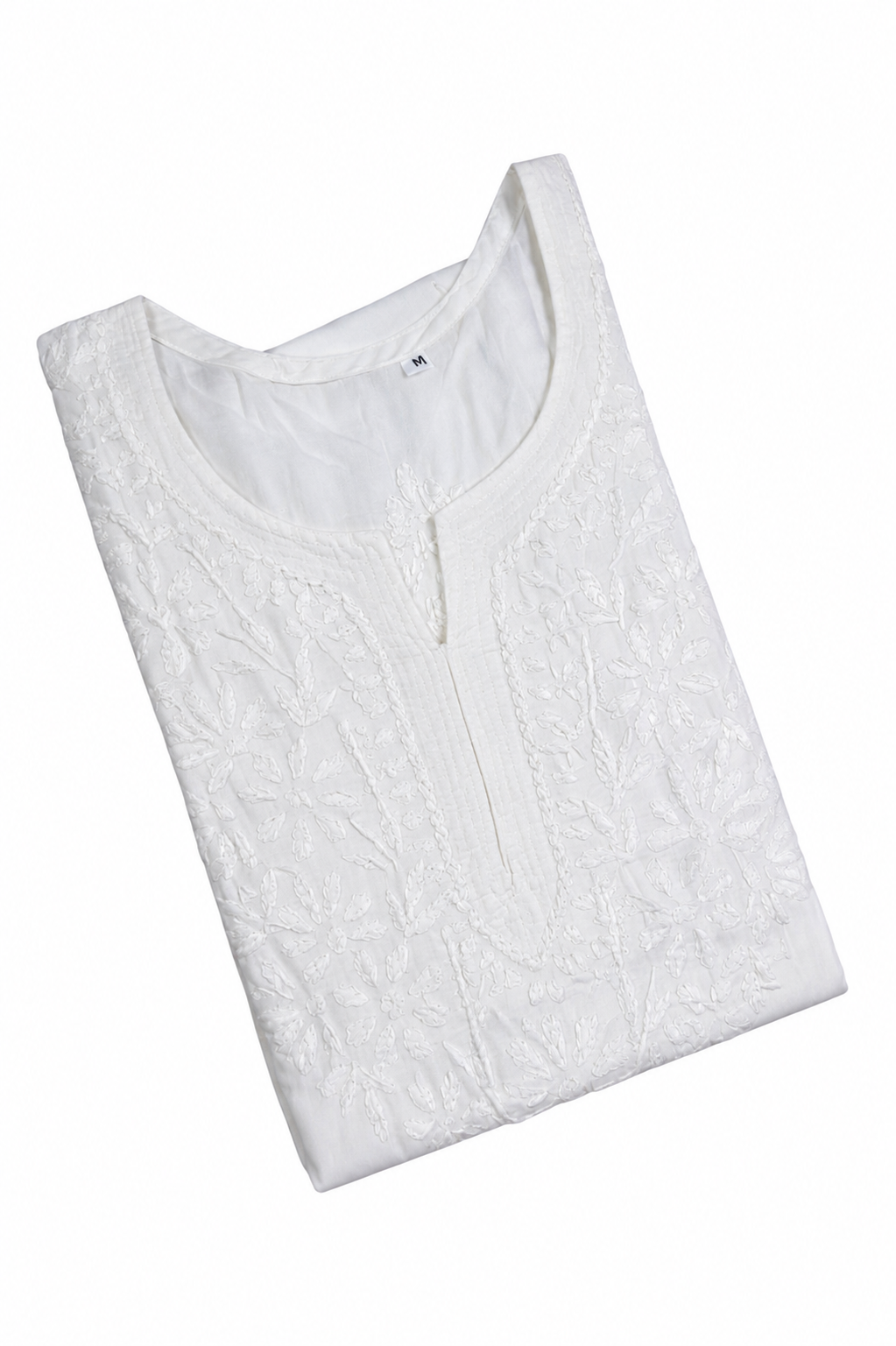 SUHANI WHITE COTTON SHORT KURTA