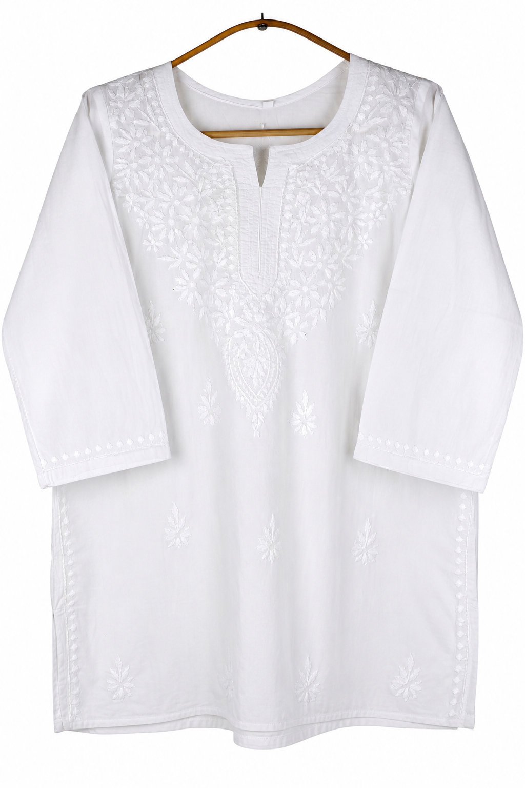 SUHANI WHITE COTTON SHORT KURTA