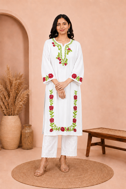 NAGMA WHITE MODAL LONG KURTA