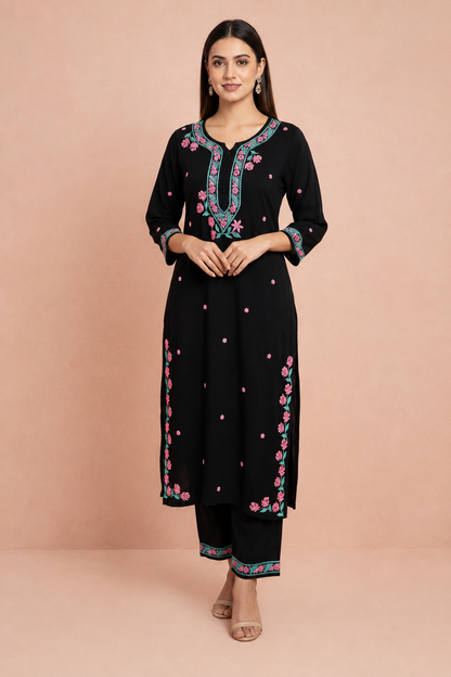 ALINA BLACK MODAL PREMIUM KURTA SET