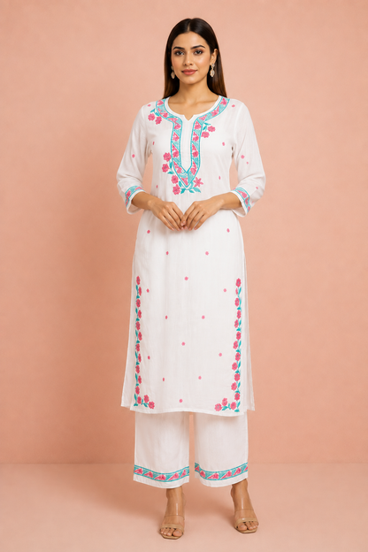 ALINA WHITE MODAL PREMIUM KURTA SET