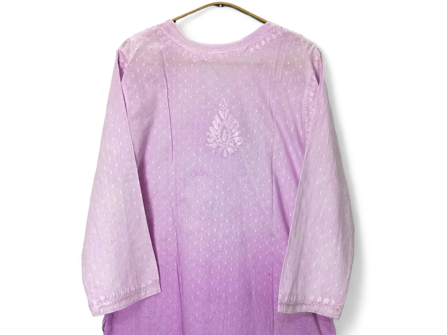 PURPLE DOBBY COTTON DUAL SHADE LONG KURTA