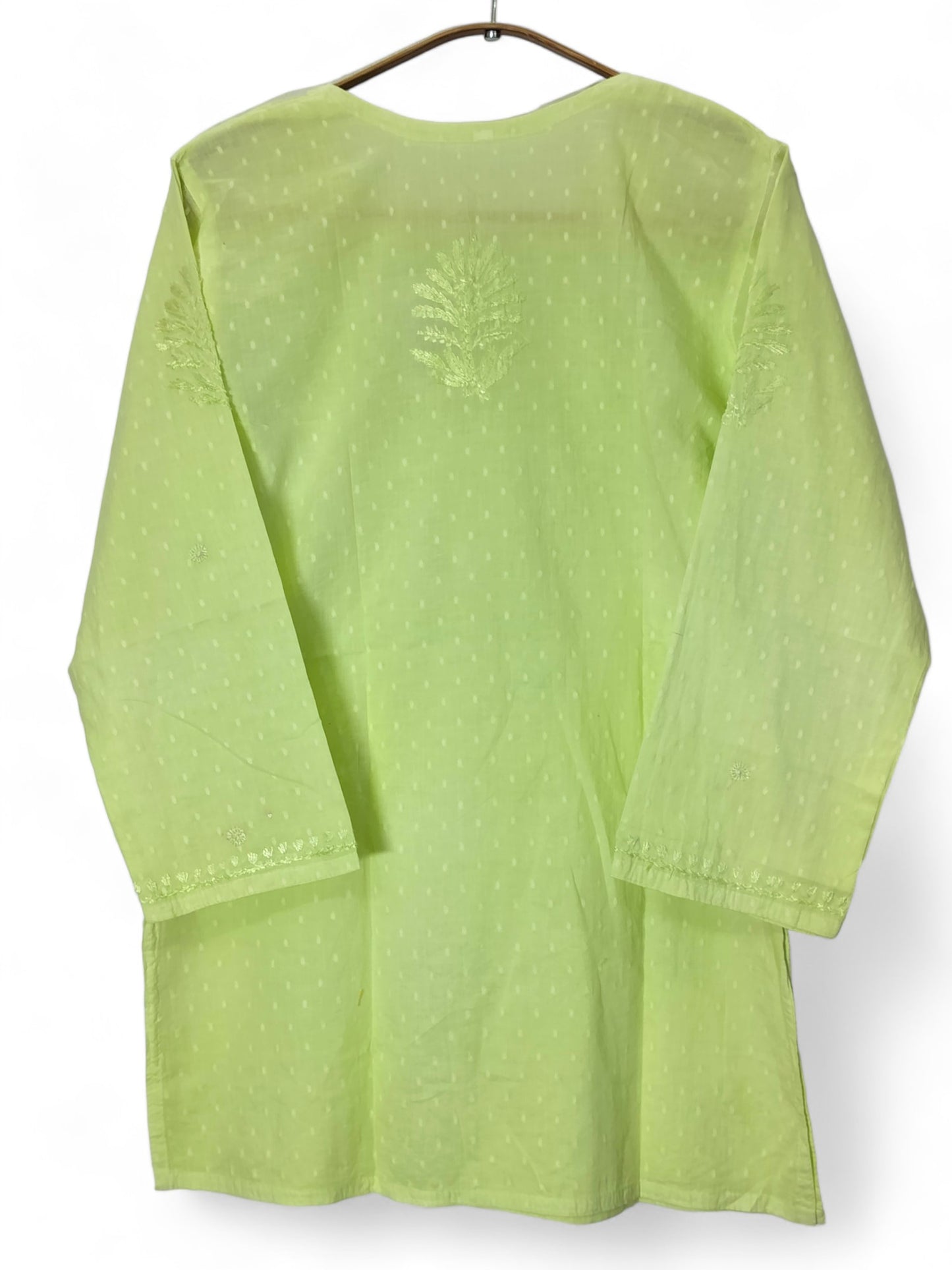 PASTEL GREEN DOBBY COTTON SHORT KURTA