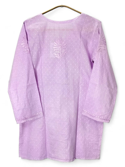 LAVENDER DOBBY COTTON SHORT KURTA