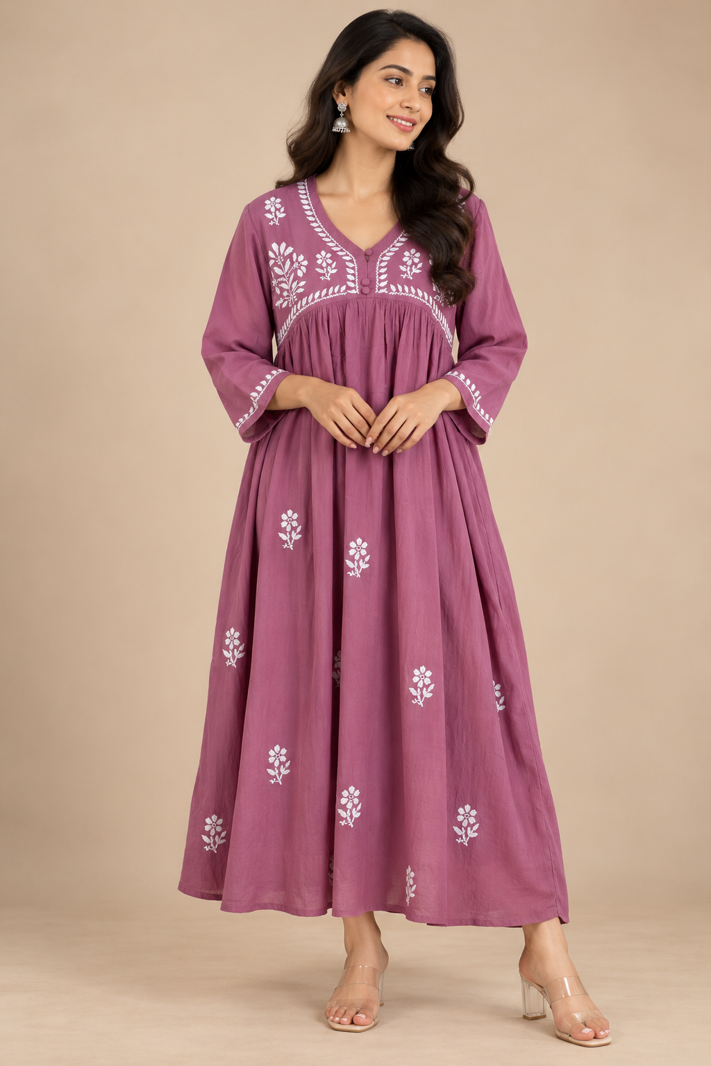 ZAREEN RAYON MAUVE GOWN