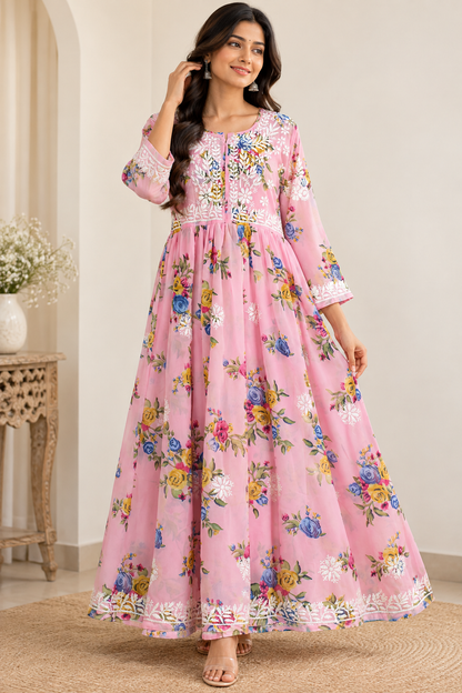 INAYA PINK GEORGETTE DRESS