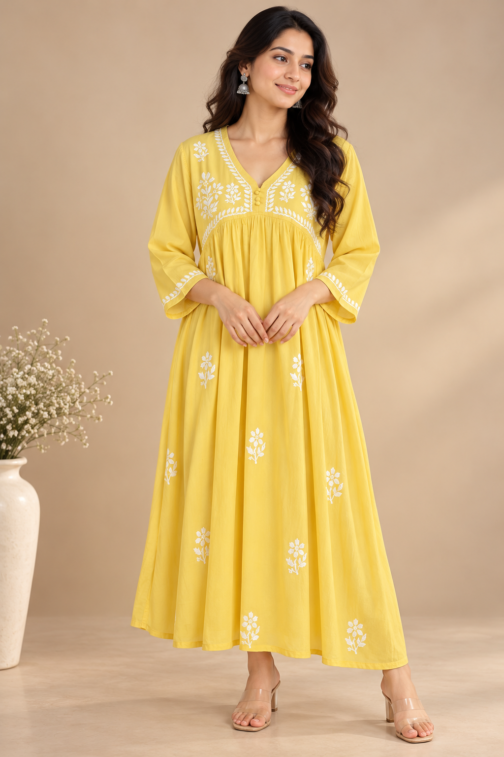 ZAREEN RAYON YELLOW GOWN
