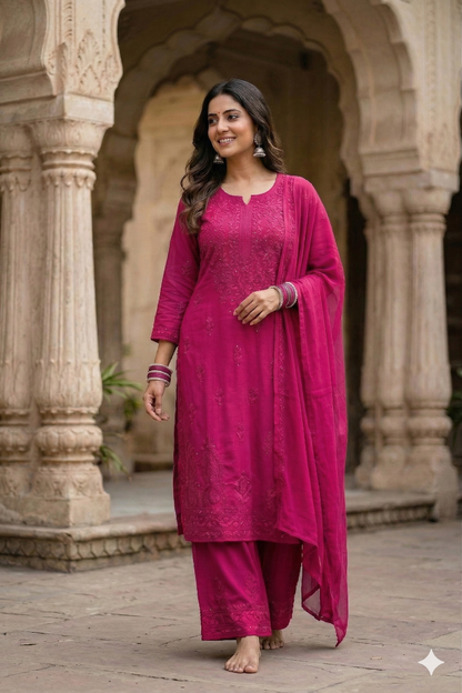 RUHAIRA RANI PINK RAYON KURTA SET