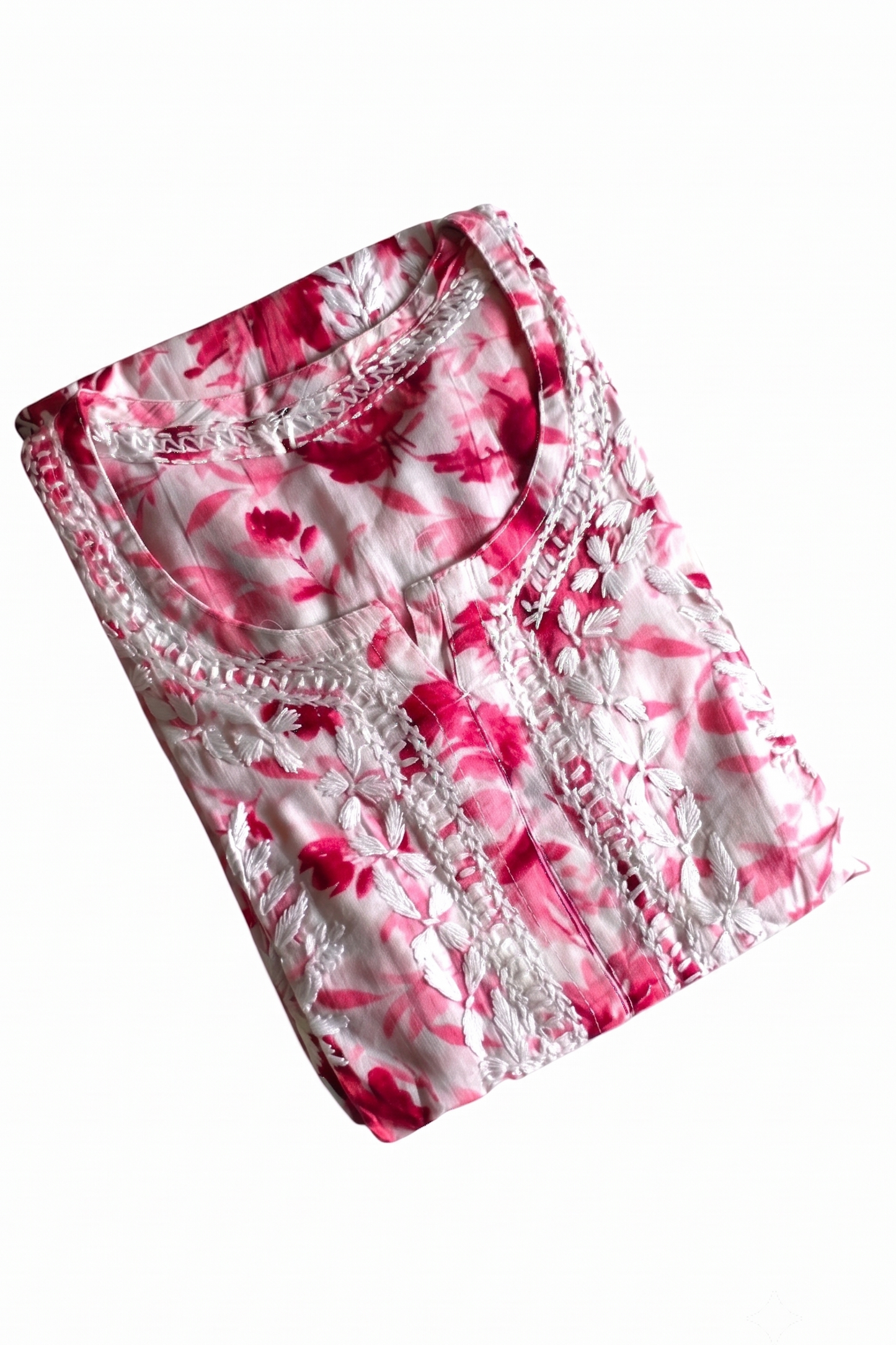 SABA PINK MULMUL PRINTED LONG KURTA