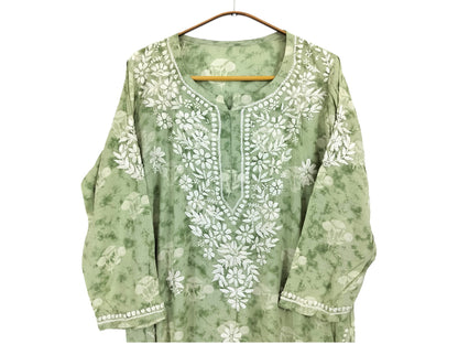 PASTEL GREEN MODAL PRINTED LONG KURTA