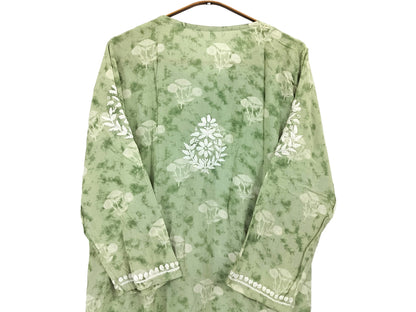 PASTEL GREEN MODAL PRINTED LONG KURTA