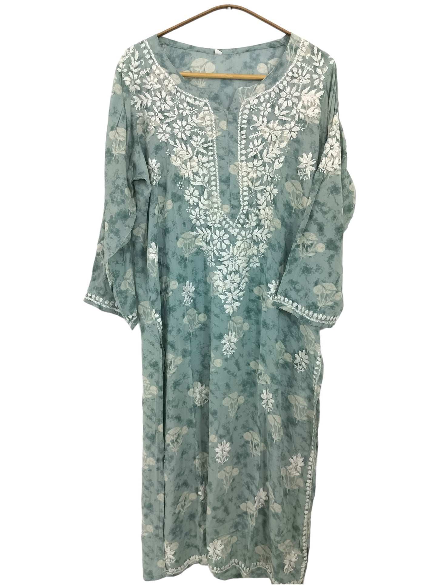 PASTEL BLUE MODAL PRINTED LONG KURTA