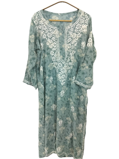 PASTEL BLUE MODAL PRINTED LONG KURTA
