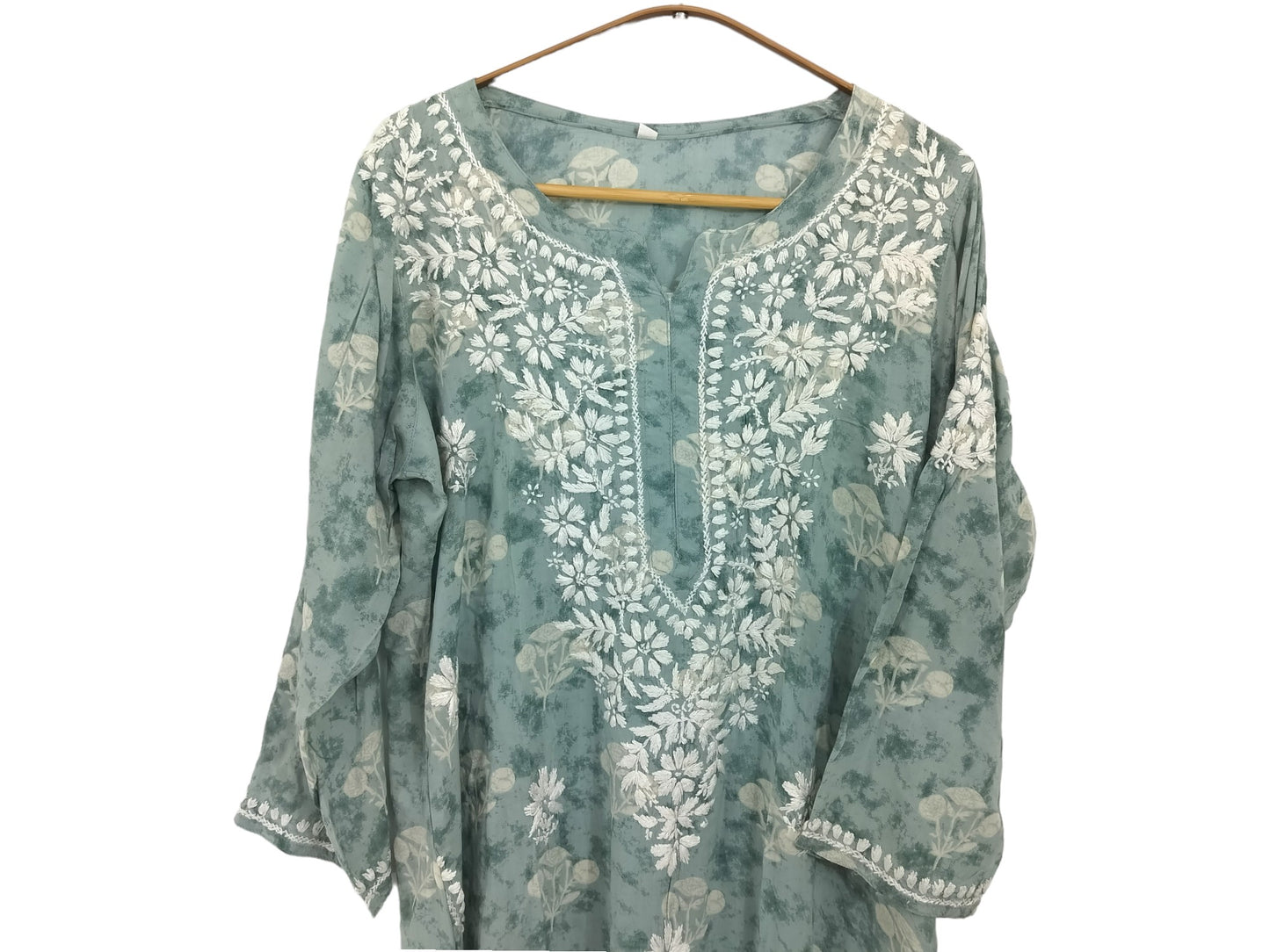 PASTEL BLUE MODAL PRINTED LONG KURTA